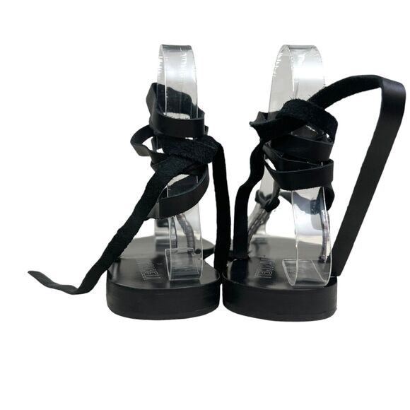 Matisse Amuse Society Womens Positano Sandals Thong Black Leather Lace Up Size 7 - Picture 2 of 8